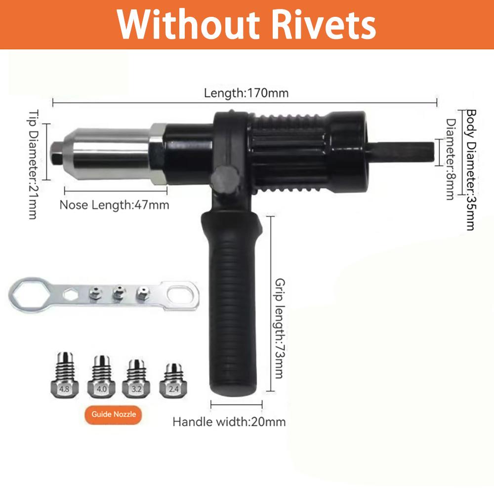 

Conversion Head Rivet Nut Tool 2.4/3.2/4/4.8mm Electric Rivet Gun Battery Riveter Riveting Machine For Cordless Drill Rivet Gun