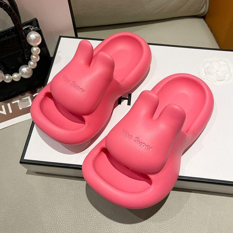 Ladies Thick Soled Slippers Womens Summer New Soft  Non Slip Outdoor  Indoor Wear Flat Bottomed Round Headed Slippers for Girls