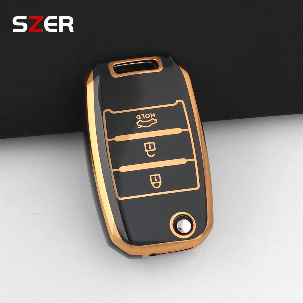 New TPU Flip Car Remote Key Cover Shell For KIA Sid Rio Soul Sportage Ceed Sorento Cerato K2 K3 K4 K5 Case Protector Keychain