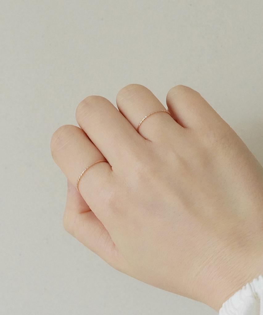 Alleun 14K 18K Cut Twist Gold Ring Layered Precious