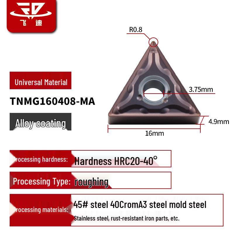 Dreieckiger Hartmetall-CNC-Drehmeißel für Edelstahl - TNMG1604/08/12