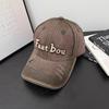 Hat Women'S Spring And Autumn Baseball Cap Alphabet Embroidery Cap Hard Top Big Head Circumference Casual Hat Men'S Ripped Hole