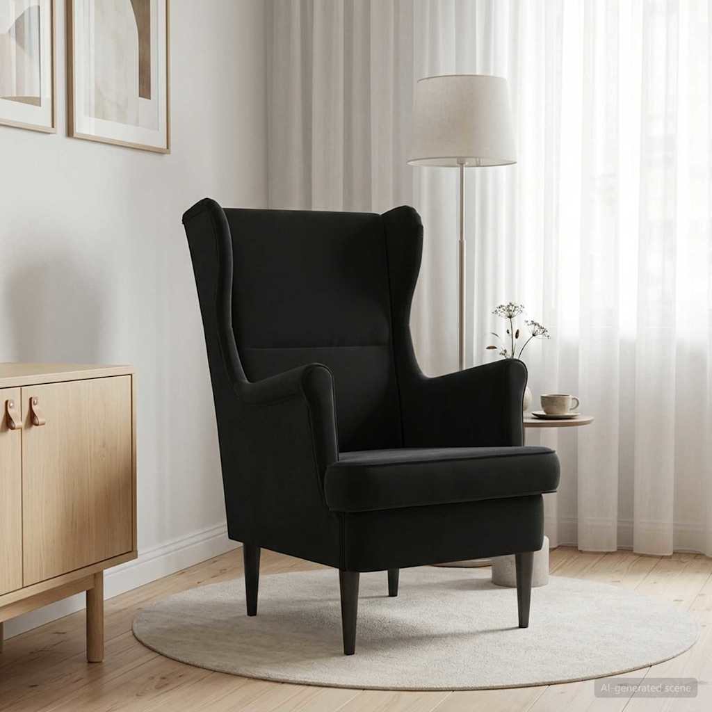 Armchair Black Velvet