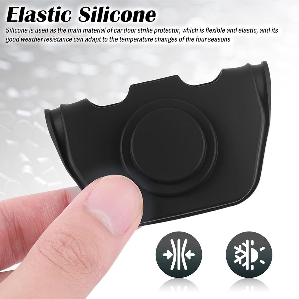 4PCS Universal Silicone Car Door Latch Covers,New Silicone Door Latch Protective Cover with 3 Layers of Shock Absorption for Protection & Noise