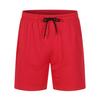 Men Shorts Elastic Waist Adjustable Drawstring Wide Leg Shorts with Pockets Solid Color Beach Casual Shorts