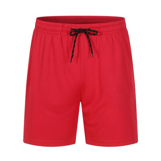 Men Shorts Elastic Waist Adjustable Drawstring Wide Leg Shorts with Pockets Solid Color Beach Casual Shorts