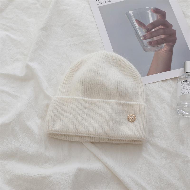 Knitted Hat  Thickened for Autumn and Winter To Make The Face Look Better Small Ear Protecting Couple's Versatile Pullover Hat Woolen Hat