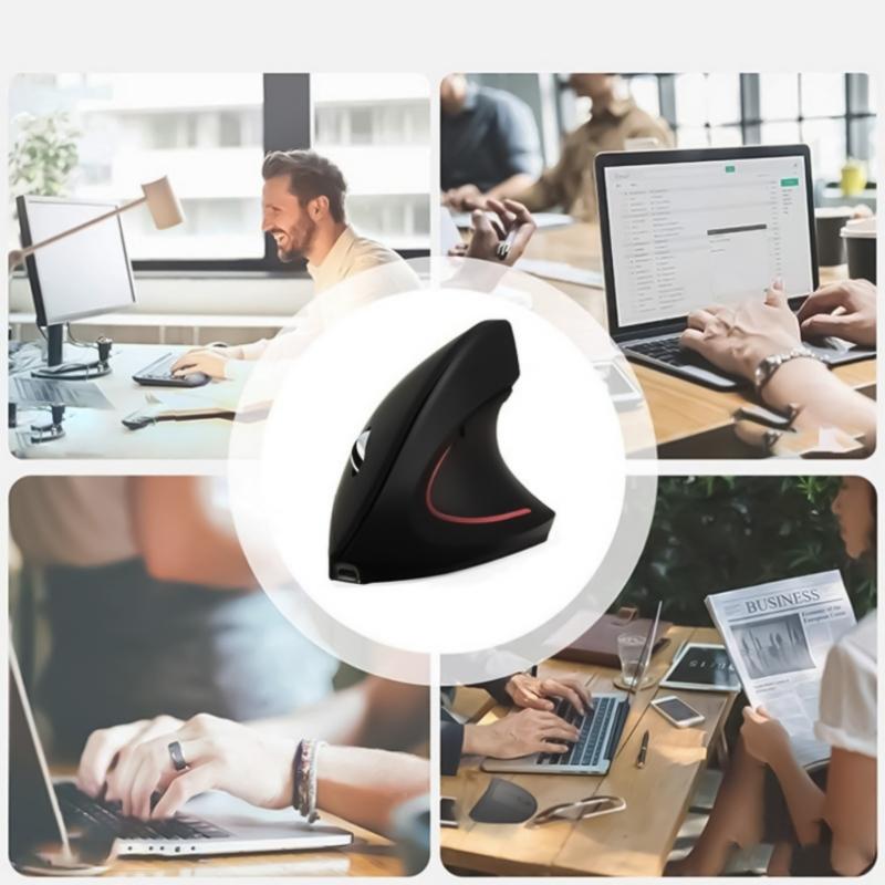 Vertical Ergonomic Wireless Mouse Cordless Optical Mouse1200DPI Adjustment and USB Receiver for Laptop and Desktop