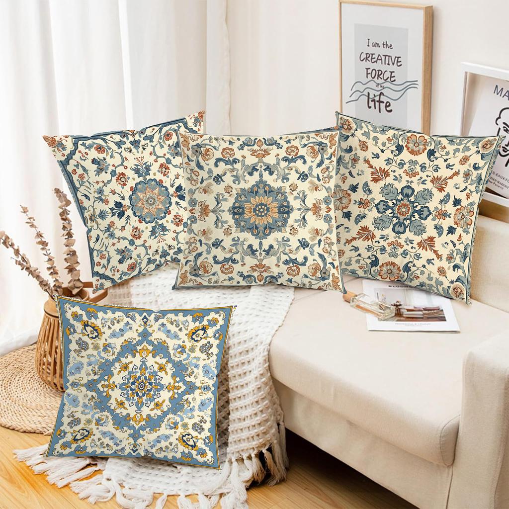 Floral Patterned Throw Pillows for Home Decor Polyester pillowcase, sofa decorative cushion cov Headboard Pillow