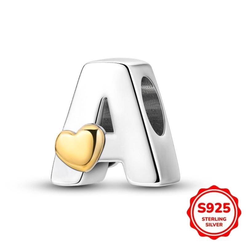 Trendy Fashion Classic 26 Alphabet Letters Charm Bead Components Bead Components Authentic Original Retro Zircon Copper Metal Designed For Women