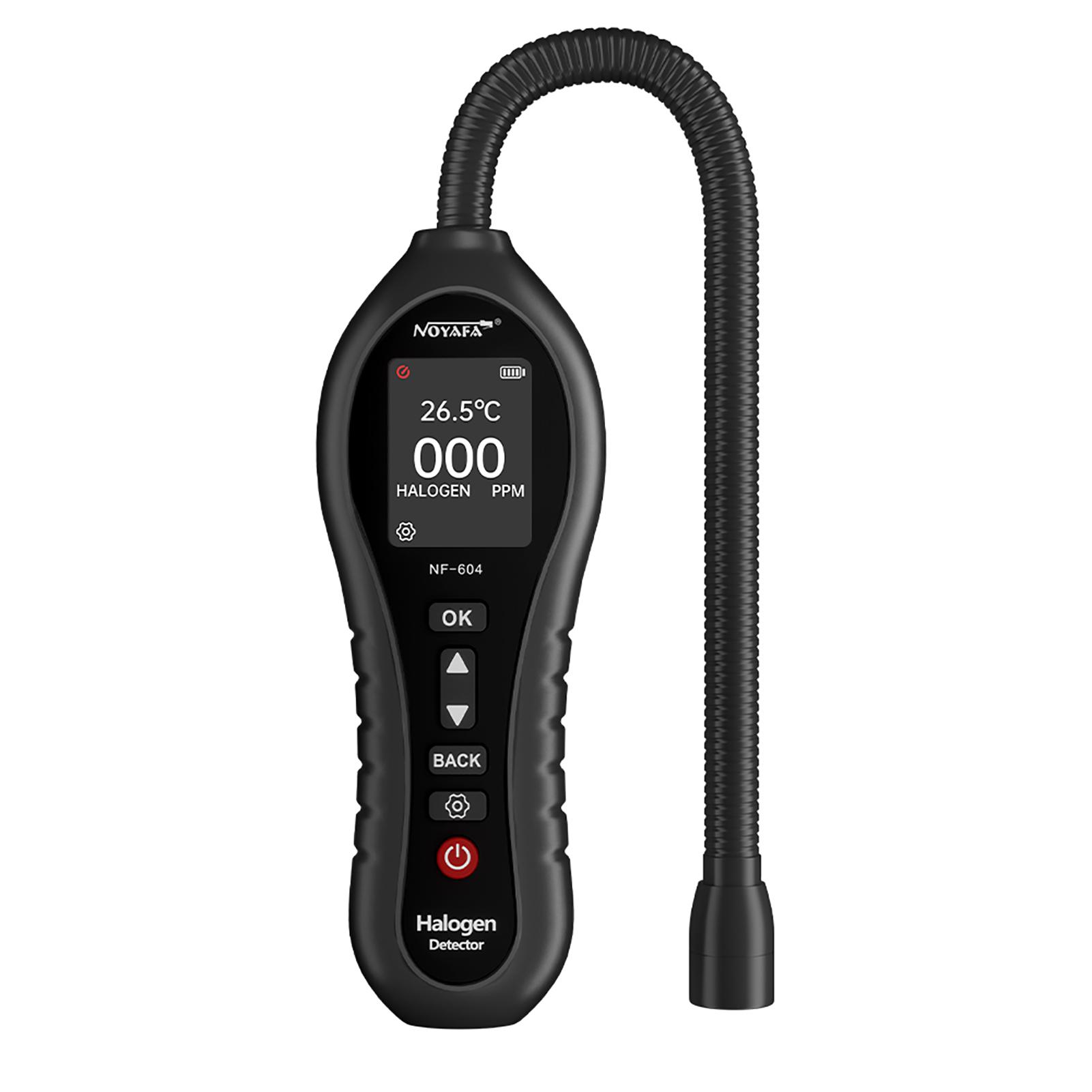 

NF-604 Детектор витоку фреону Детектор витоку галогенного холодоагенту Виявлення витоку автомобільного холодоагенту Тестер газу Інструмент виявлення чорний