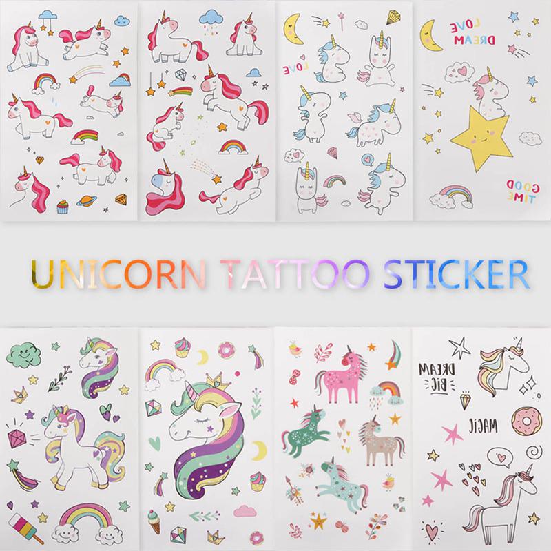 128 Stück Leuchtende Einhorn Tattoos Für Kinder – Sicher, Ungiftig, Wasserfest | Perfekt Für Geburtstag & Partys