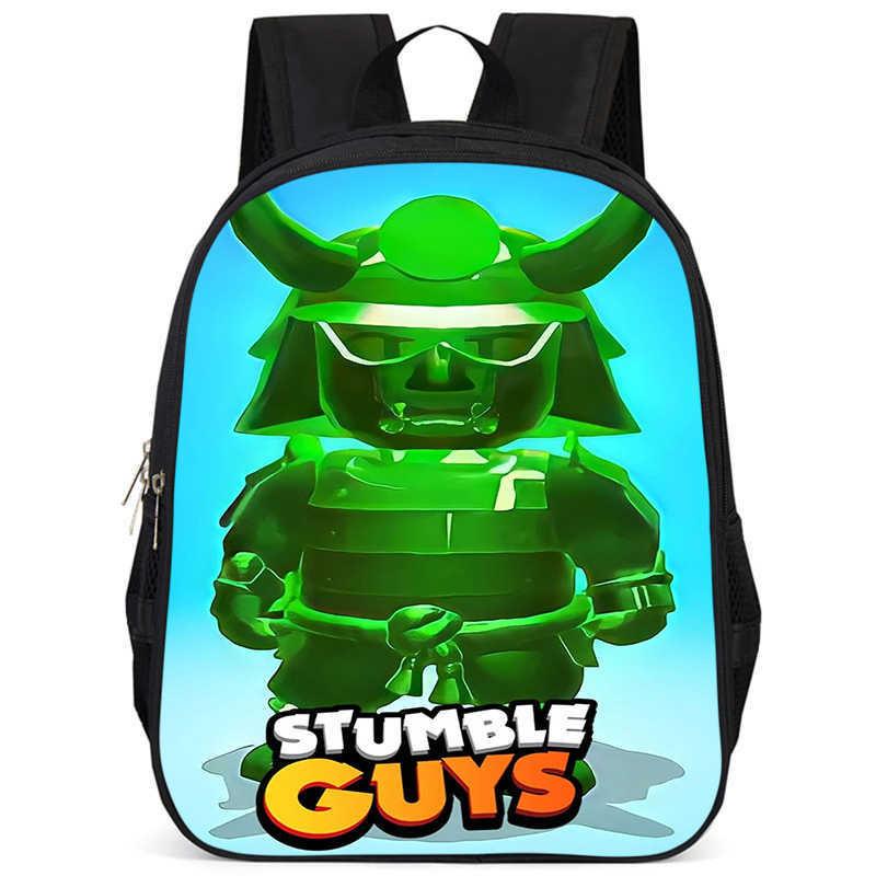 Stylish Stumble Guys Game Print Backpack Durable Oxford Cloth School Bag For Kids