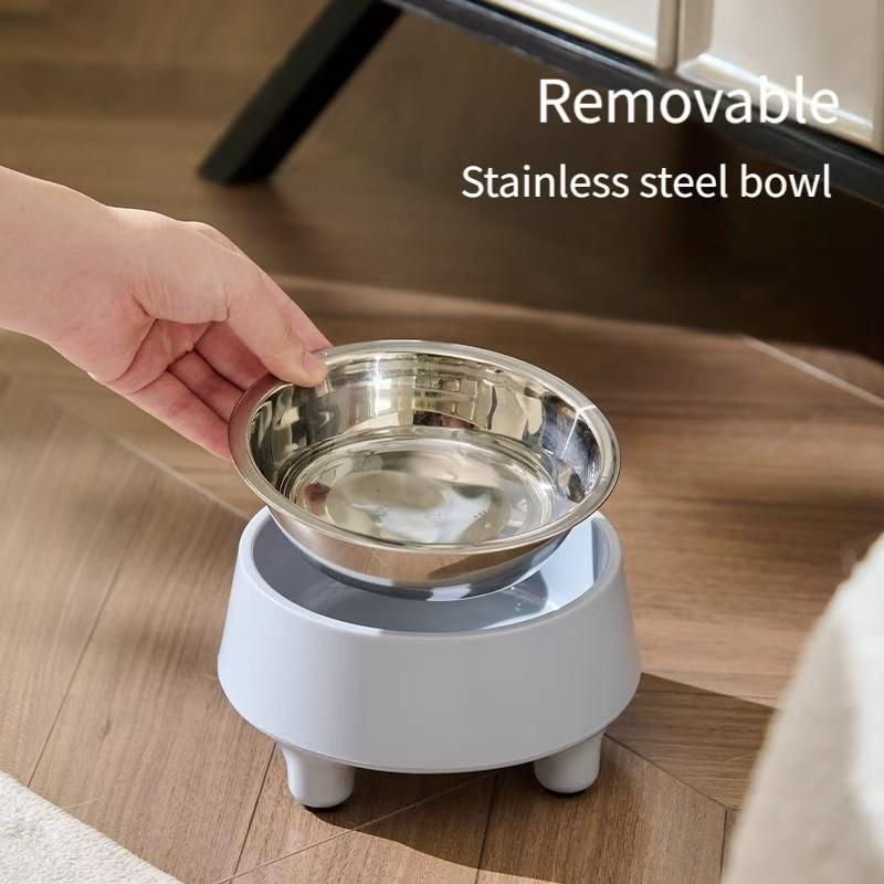 New Elevated Pet Food and Water Bowls Raised with Stainless Steel Bowl for Small Dogs Cats Washable Easy To Cleaning Pet Product