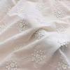 3D Plum Blossom Embroidered Cotton Fabric, Pastoral Style Fashion Fabric for Women's Wear