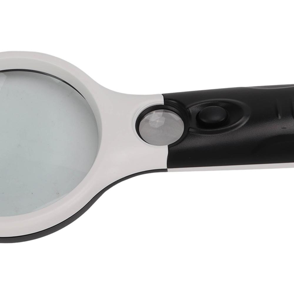 10X 45X Magnification Lighted Magnifying Glass Double Lens with LED Light Pocket Magnifying Glass Acrylic and Glass Portable