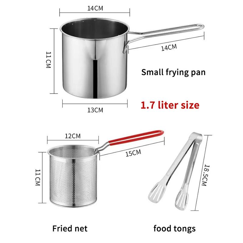 Edelstahl Fritteuse Multifunktionaler Kleiner Topf Küchenspezifisch zum Frittieren von Hähnchen und Andere Kochwerkzeuge