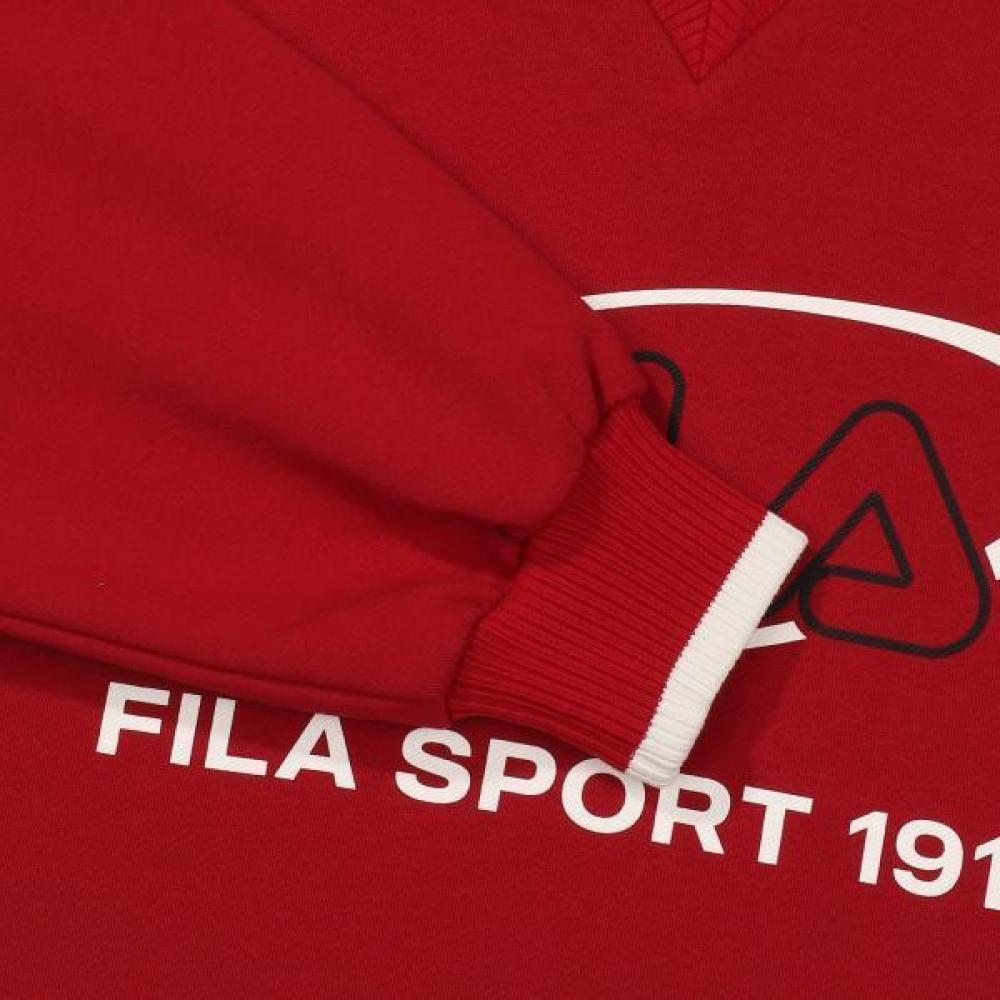 Fila Big Logo V Neck Cotton Blend Sweatshirt Fs2pof3155f