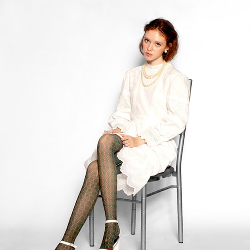 Romantische Tiger-Kniestrümpfe in Smaragdgrün