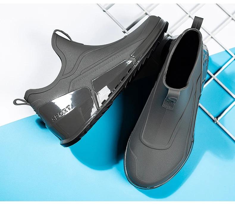 Height Increase Waterproof Rain Boots Men Galoshes Rubber Rain Shoes Trendy Male Rainshoes Ankle Boots Galocha Men's Water Shoes