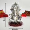 Ganpati Idol with Silver Antique Finish | Ganesha murti for Home Decor | Ganesh Statue for Car Dashboard | Ganpati ji murti for Puja