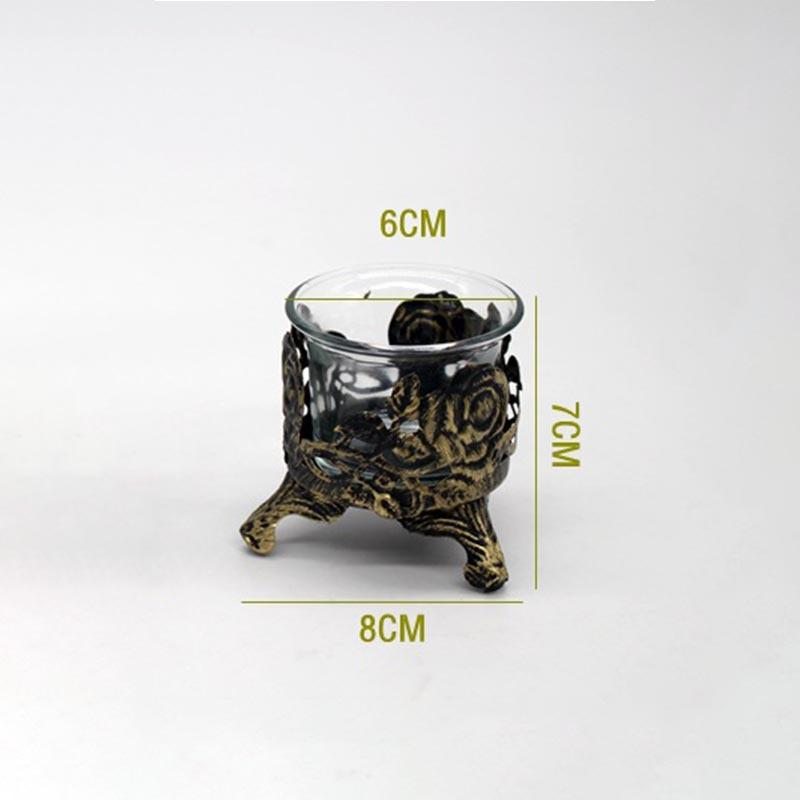 

Украшение для ужина, железная свеча, чашка для чайной свечи, старинный стеклянный старый резной полый подсвечник