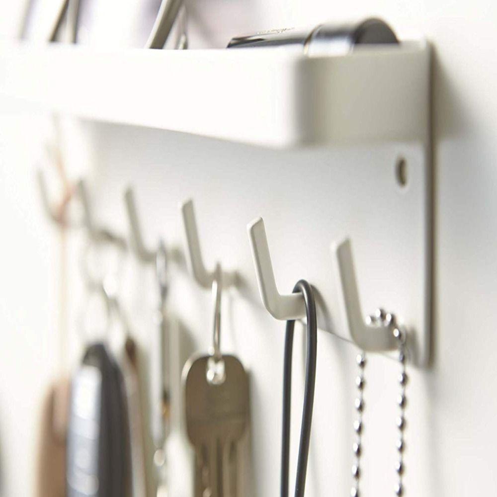 High Quality Wall-Mounted Key Mail Holder Magnetic 6 Hooks Rack Organizer Shelf Tray Home Decoration Hallway