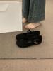 French flat-bottomed retro round head with suede Mary Jane shoes women's shoes versatile commuting gentle evening wind single shoes
