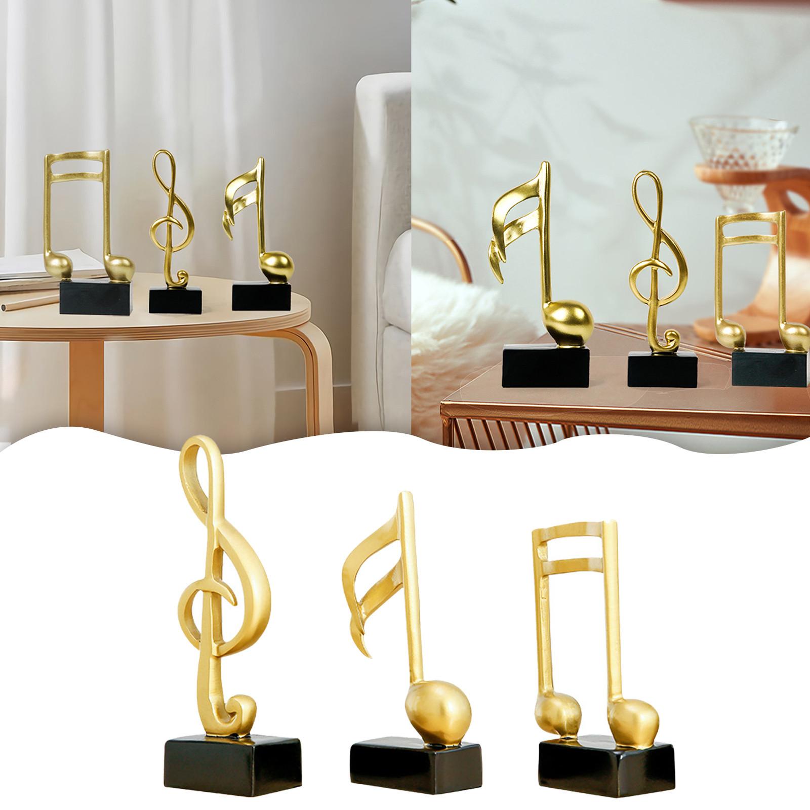 

Modern Minimalist Music Trophy Staff Notes Piano Ornaments Home Creative Decorations Piano Room Handicrafts Desktop Ornament One Size золотий