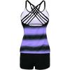 Fashion Womens  Printed Split Two-piece Swimsuit Vest Backless Beachwear