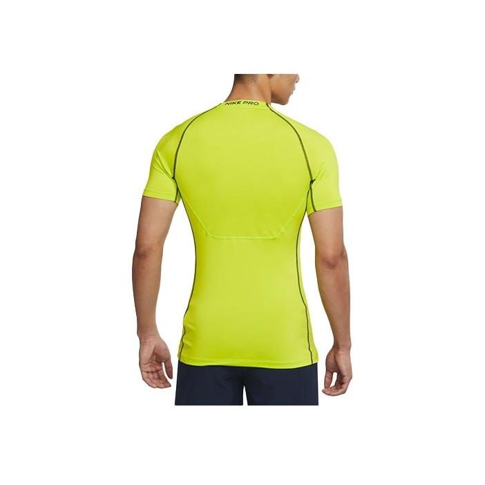 Nike Logo-Print Trainings Atmungsaktives Kurzarm Fitnessshirt Herren Tops Grün DD1993-321