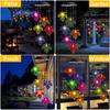 Solar Wind Chimes, Color Changing Solar Maple Leaf Wind Chimes, LED Mobile Wind Chimes, Waterproof Outdoor Wind Chime Lights for Garden, Patio,