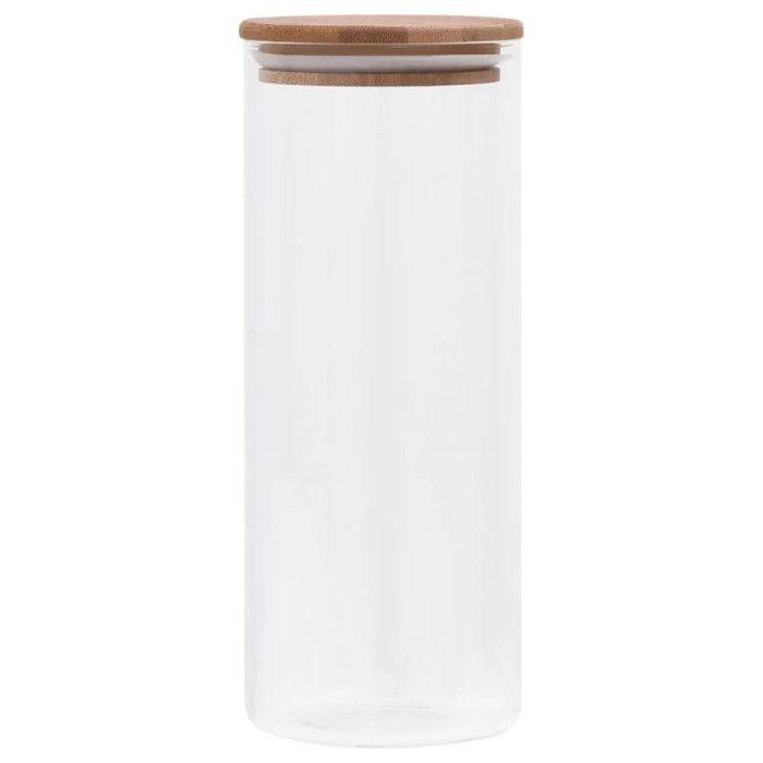 Pots de conservation - vidaXL - 6 pcs - Verre - Couvercle en bambou - 1000 ml