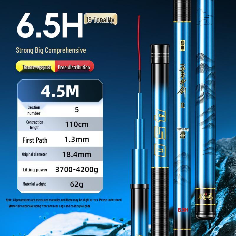 Ultra Light & Hard Carbon Fishing Rod 28/19 Tune Taiwanese Big Fish Gear - Divine Sword Series by Bow King