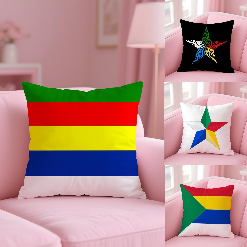 Druze Flag Cushion Cover Soft Short Plush Double-Sided Printing Home Decor Machine Washable Pillow Case Gift