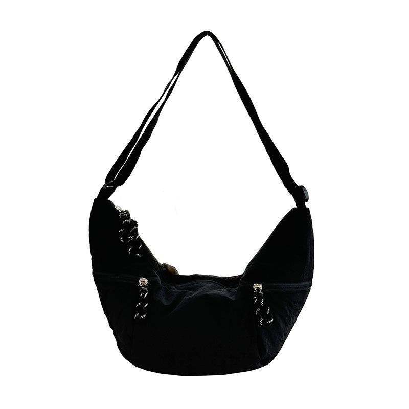 Casual Versatile Nylon Dumpling Bag Commuter Travel Crossbody Crescent Bag Trendy Women's Shoulder Croissant Bag