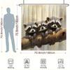 Curious Raccoon Shower Curtain - Cute animals lined up and hung on the living room wall, bedroom decoration - cute and natural