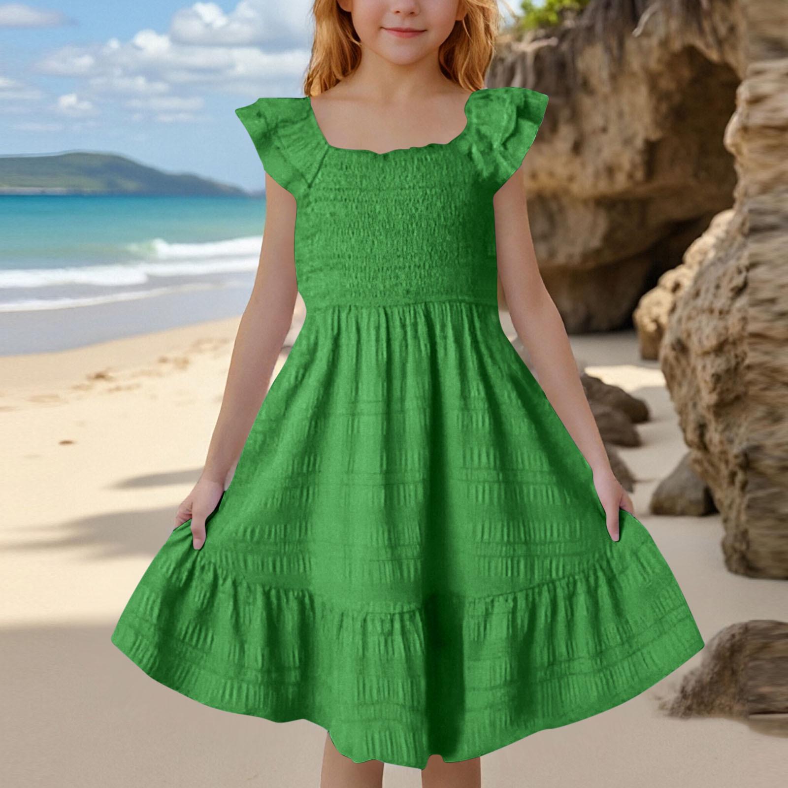 Girls  Bubble Short Sleeve Dress - Full Skirt Princess Gown 110