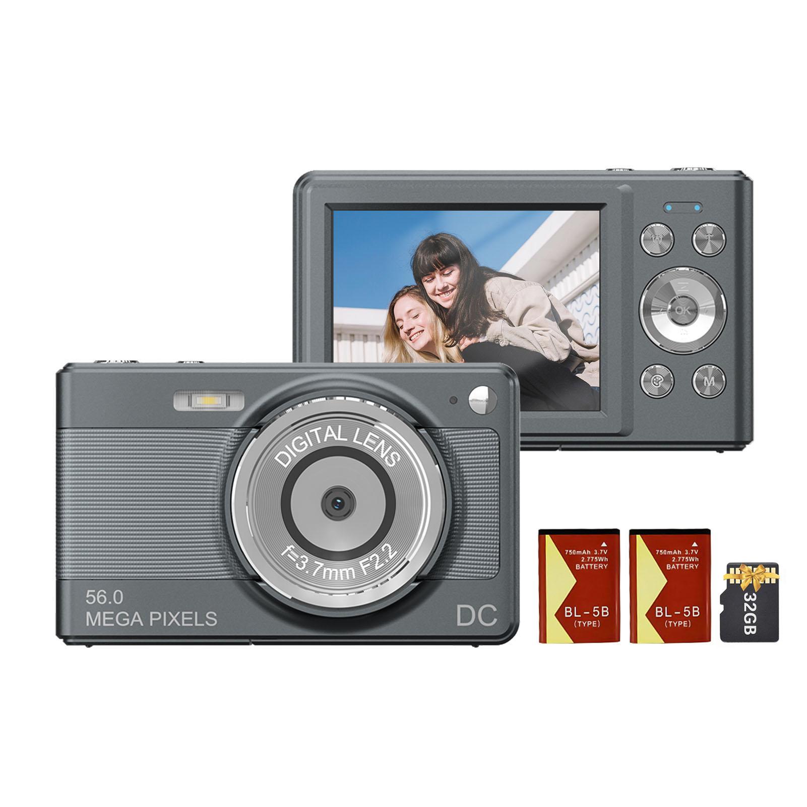 1080P digitale camera Digitale videocamera Camcorder 56MP 2,88 inch IPS-scherm 8X digitale zoom AF zwart