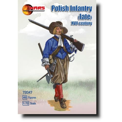 

Mars Figures 1/72 Scale Polish Infantry, Late 17th Century, 12 Poses, 48 Figures, Plastic Model Kit ORM72047
