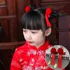 Year Tassel Red Flower Chinese Hanfu Hair Clips Festival Hairpins Children Barrettes Duckbill Clips