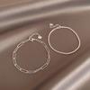 New Fashion Silver Colour Double Layer Bracelet Sparkling Exquisite Simple Women Bracelet Fine Jewelry Accessories
