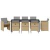 Garden Dining Set 9 Pcs Beige Poly Rattan