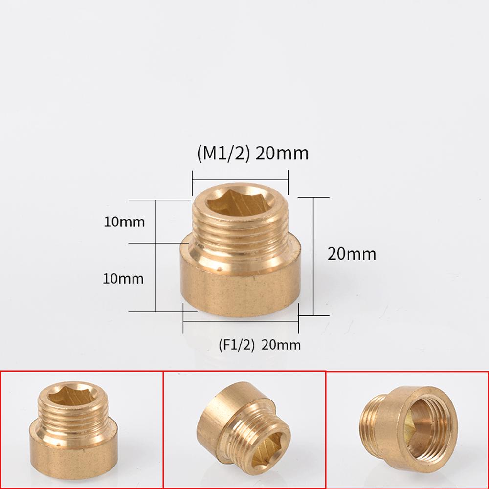 Brass 1/2 " Female To Male Stainless Steel Thickened Extension Joint Lengthened Hexagonal Extension Direct Chrome Plating Brass