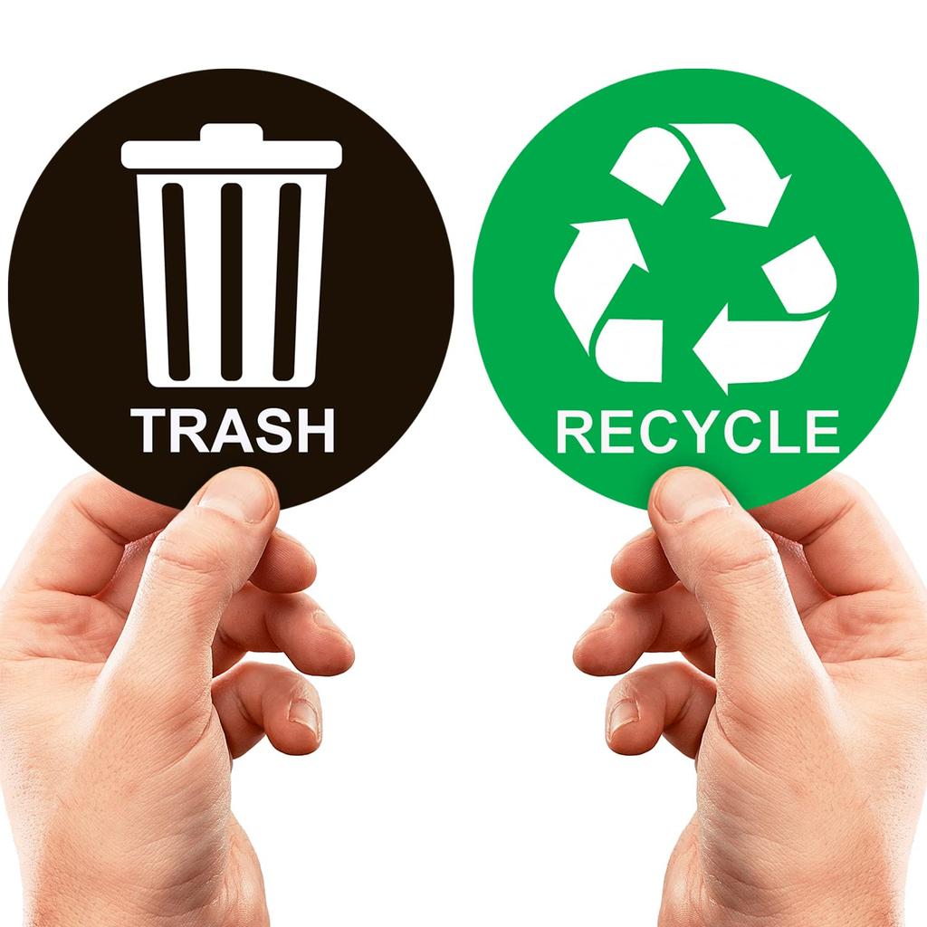 Trash Bin Stickers Waterproof Recycle Bin Vinyl Decals Separate Trash Dustbin Car Trash Bin Garbage Cans Kitchen Accessories