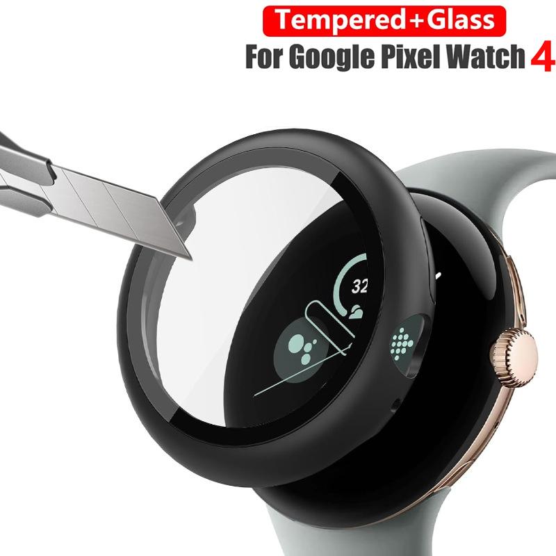 Sklo+Kryt Pro Google Pixel Watch 4 45mm 41mm PC Pouzdro Všestranný Nárazník Tvrzené Ochranné Sklo proti Poškrábání pro Pixel watch4