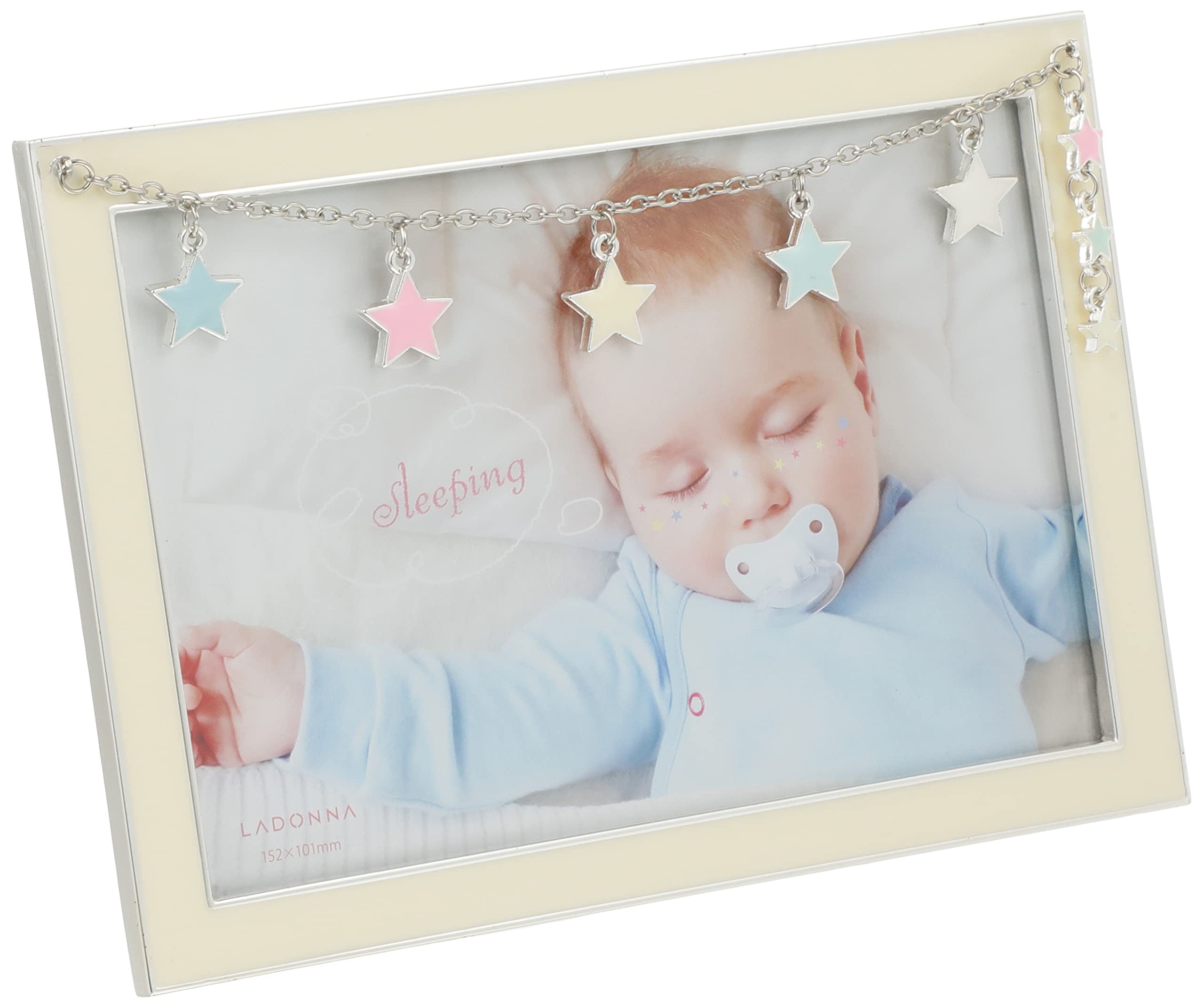 

LADONNA Baby Frame MB96 Star Charm Postcard White