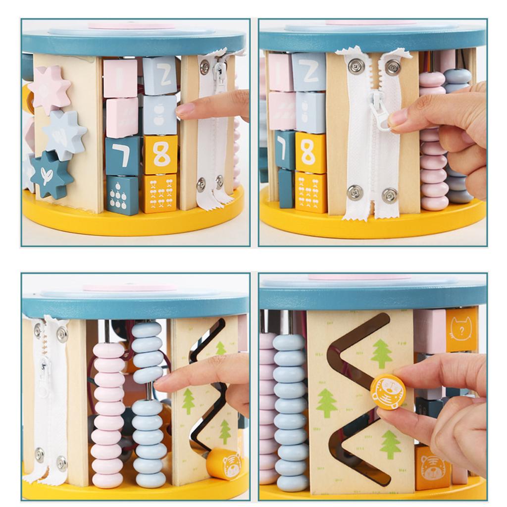 Unsprezece într-unul multifuncțional Cutie de comori înfășurată cu mărgele Bloc de pescuit Joc pentru educație timpurie Mărgele Jucărie puzzle pentru copii din lemn