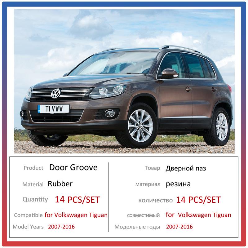 

Противоскользящий резиновый коврик для Volkswagen VW Tiguan 5N 2007 2008 2009 2010 2011 2012 2013 2014 2015 2016 коврик с дверной канавкой