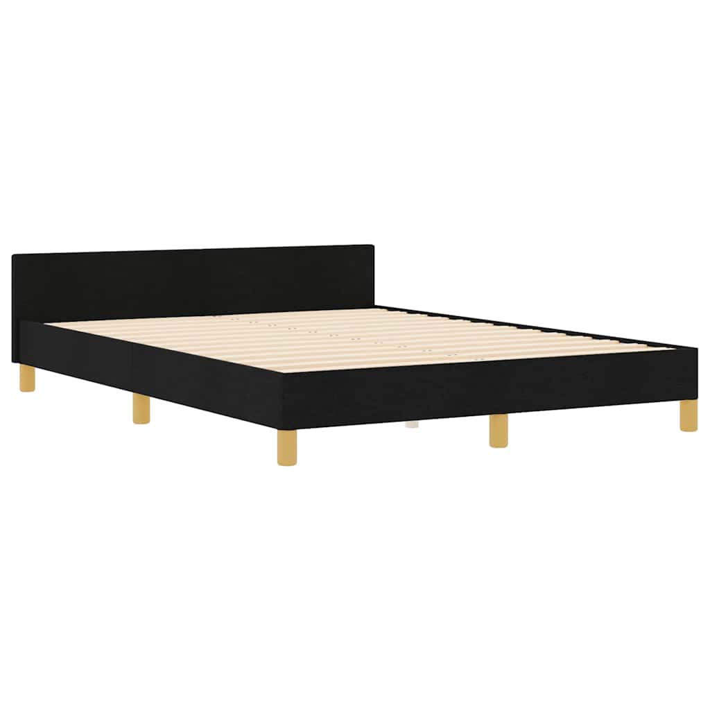Bed Frame with Headboard Black 160 x 200 cm Fabric